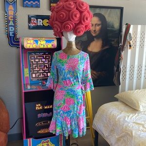 Lilly Pulitzer Kassi Dress Size Small S Zanzibar blue bunny business Womens